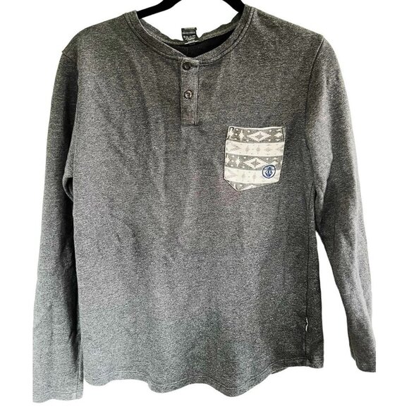 VOLCOM Henley Sweatshirt with Tribal Pocket Men's sz (S) - Picture 1 of 7